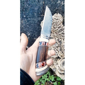 РАМЗЕС авторський ніж ручної роботи майстра Leo Knife, сталь к390 в ламінаті з нержавіючого дамаску, 63 HRC. Photo 2